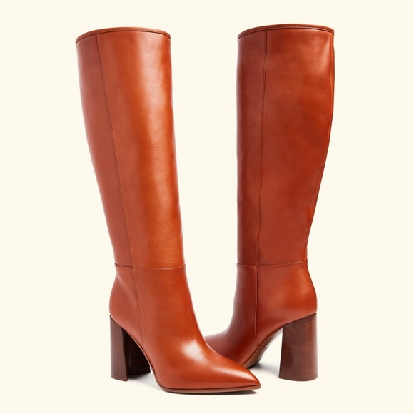 M. Gemi Shoes - NWOT M Gemi Faro Tan Leather Heeled Tall Boots